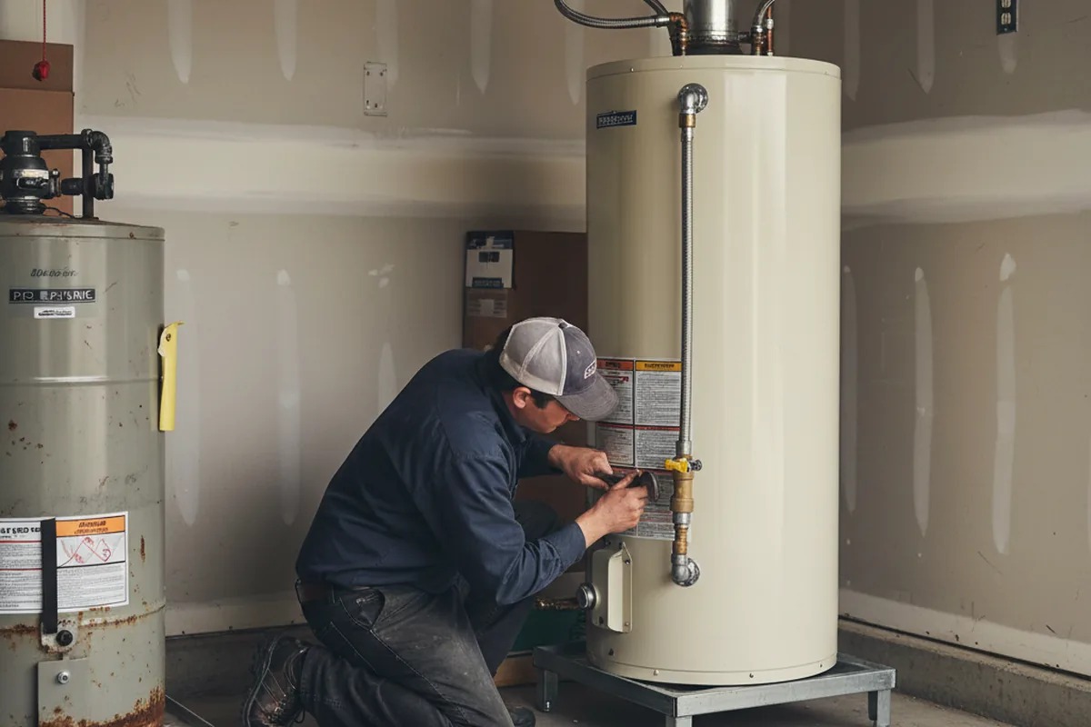 Water heater and shutoff valve replacement in Evansville